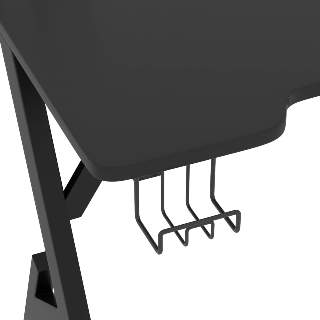 vidaXL Igraći stol s nogama u obliku slova Y crni 90 x 60 x 75 cm