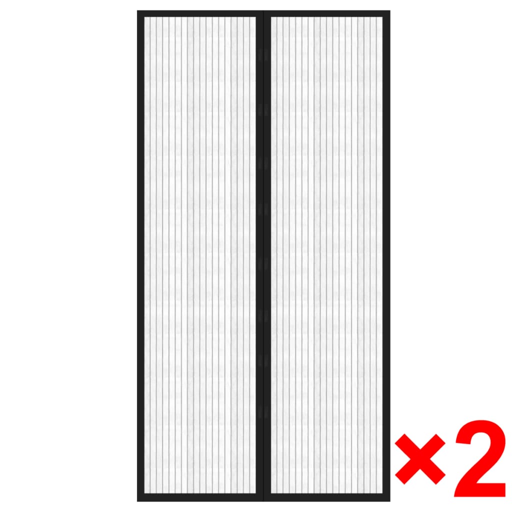 vidaXL Mreža protiv insekata magnetom 2 kom 210 x 100 cm Crna