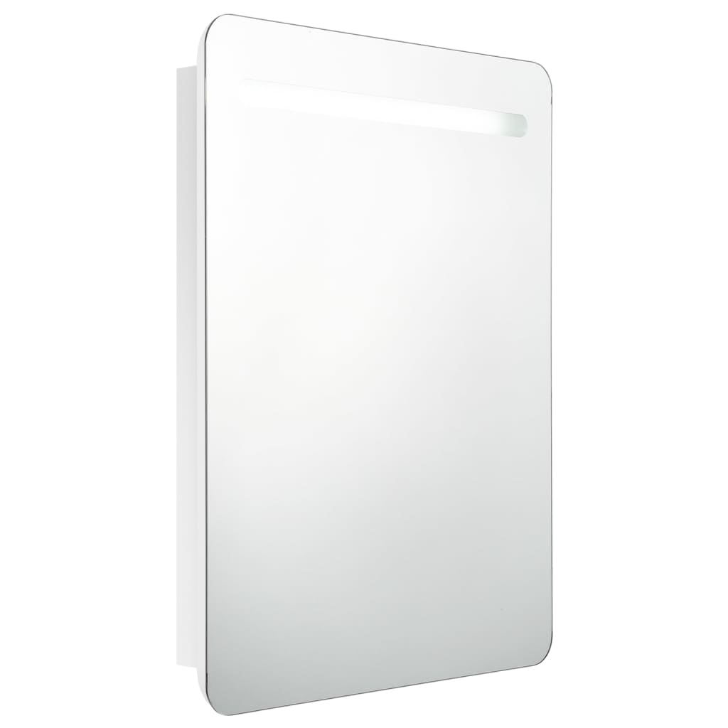 vidaXL LED kupaonski ormarić s ogledalom sjajni bijeli 60 x 11 x 80 cm