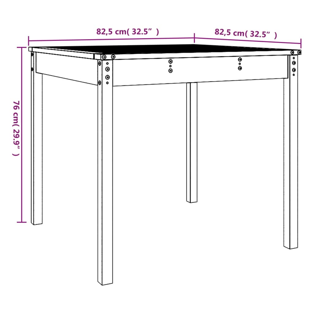 vidaXL Vrtni stol 82,5 x 82,5 x 76 cm od masivne duglazije