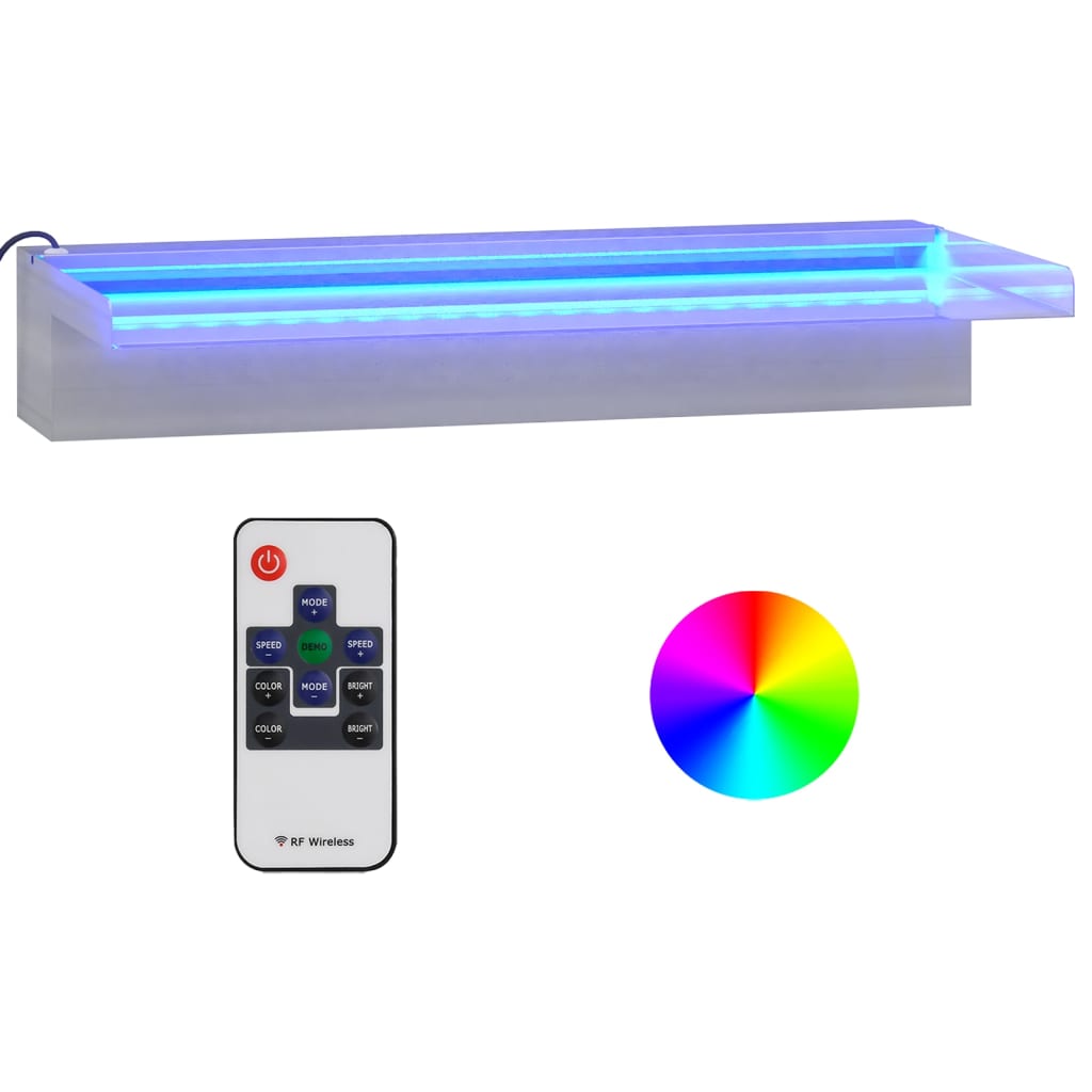 vidaXL Prelijevajući vodopad RGB LED od nehrđajućeg čelika 45 cm