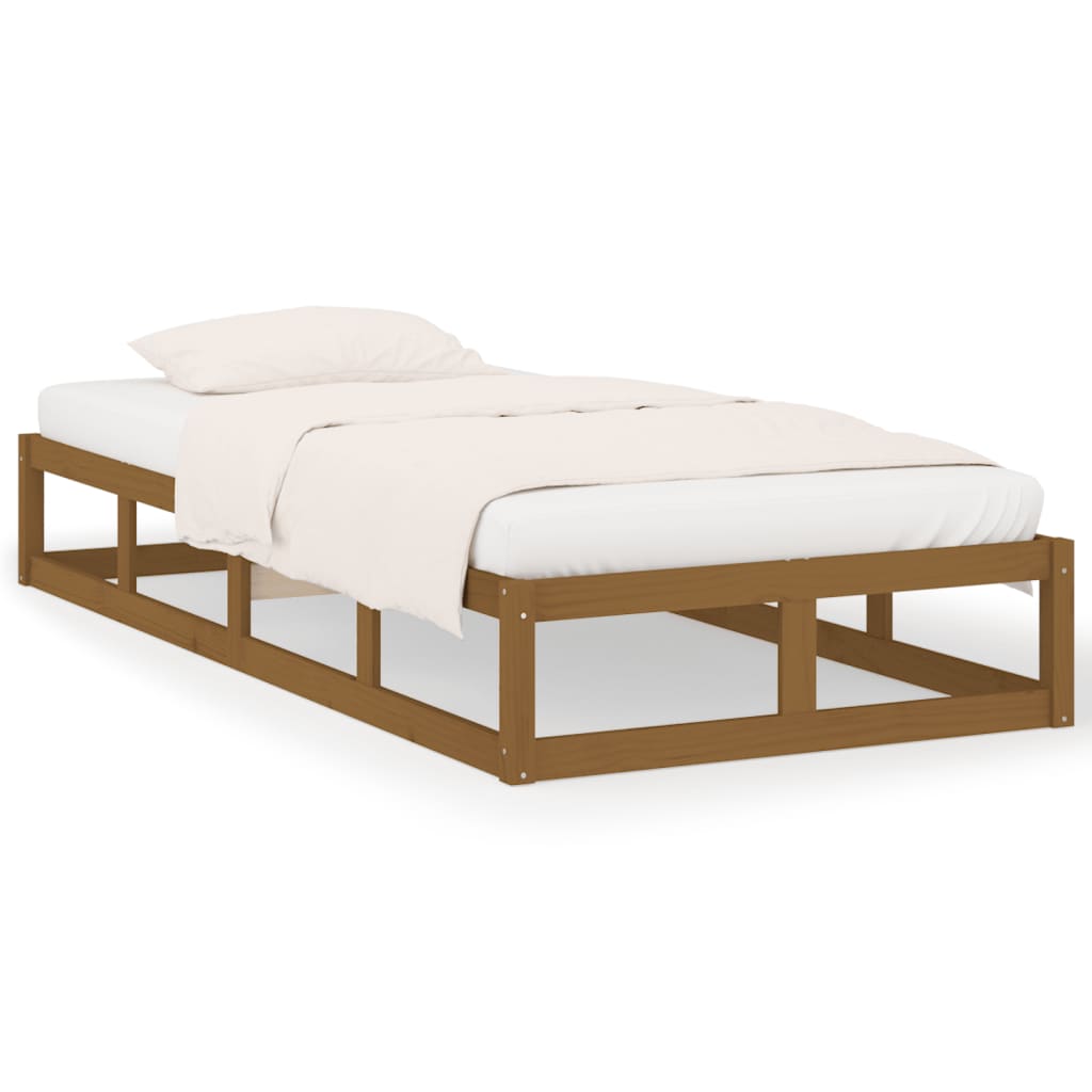 vidaXL Okvir za krevet smeđa boja meda 90 x 200 cm od masivnog drva