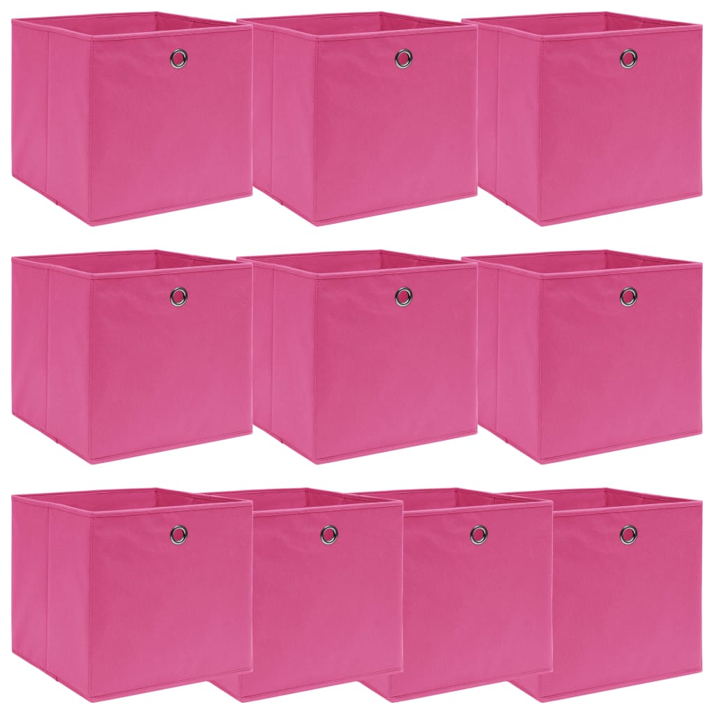vidaXL Kutije za pohranu 10 kom ružičaste 32 x 32 x 32 cm od tkanine