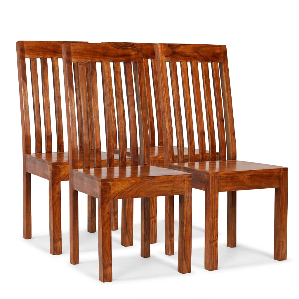 vidaXL Blagovaonske stolice od masivnog drva i šišama 4 kom moderne