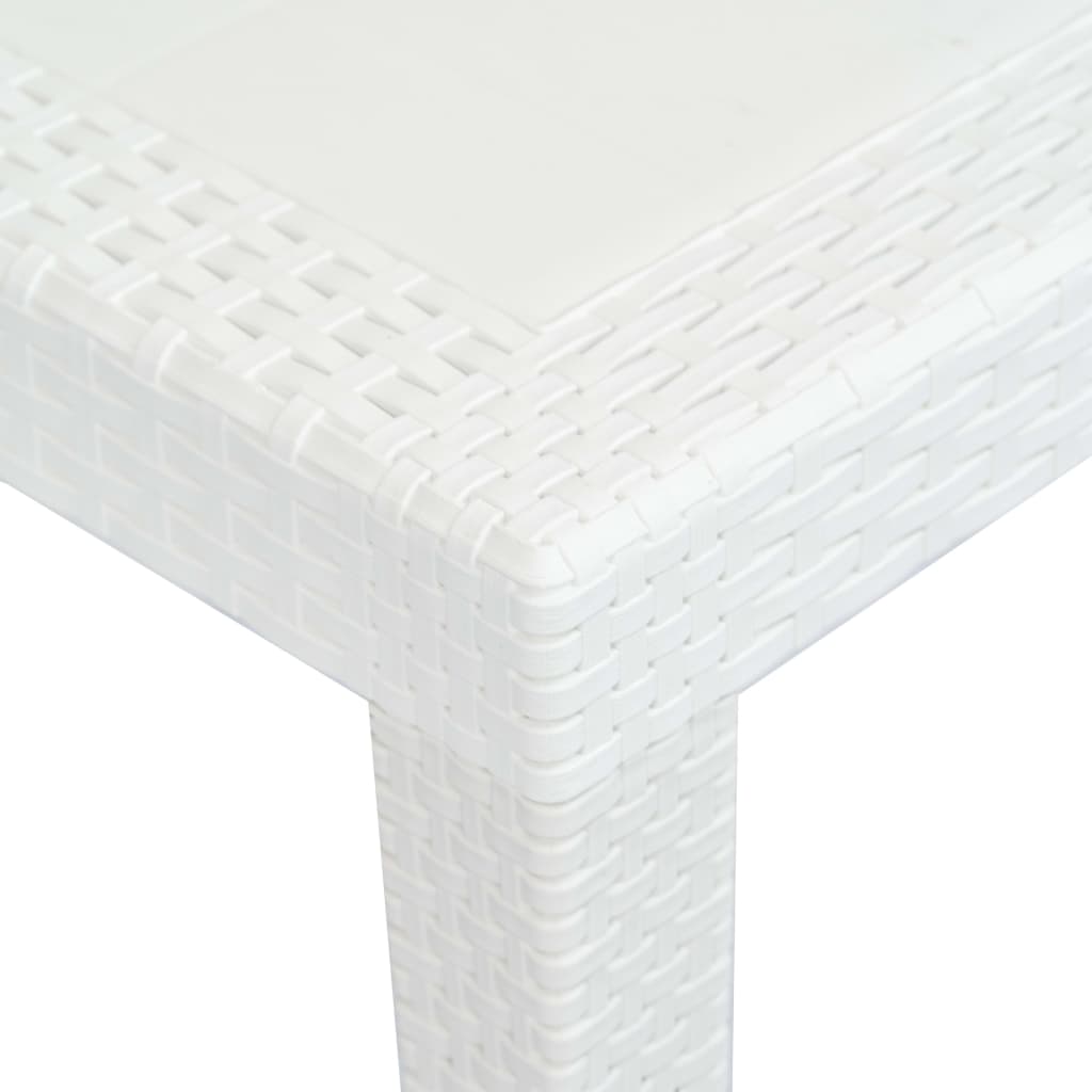 vidaXL Vrtni stol bijeli 150 x 90 x 72 cm plastika s izgledom ratana