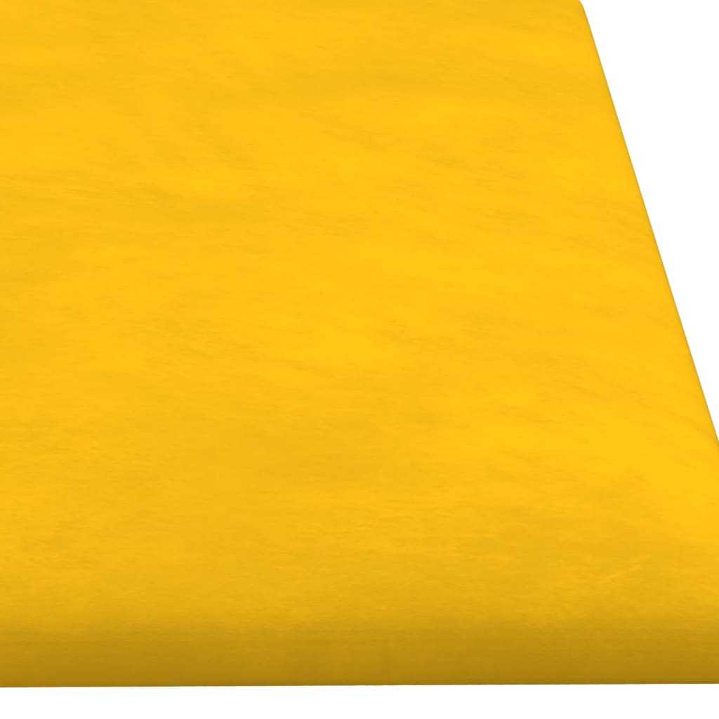 vidaXL Zidne ploče 12 kom žute 60 x 15 cm baršunaste 1,08 m²