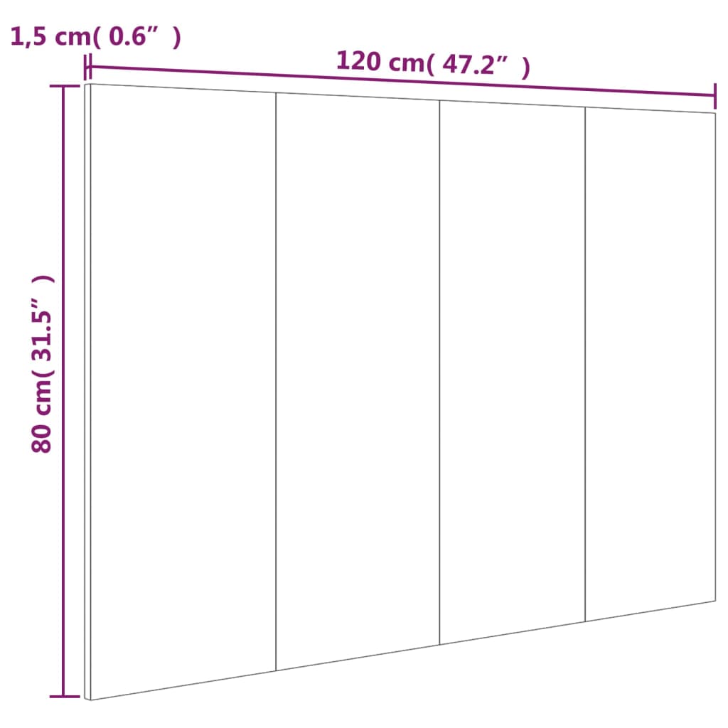 vidaXL Uzglavlje za krevet bijelo 120x1,5x80 cm od konstruiranog drva