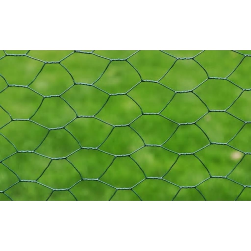vidaXL Žičana mreža od čelika s PVC oblogom za kokoši 25 x 0,5 m zelena