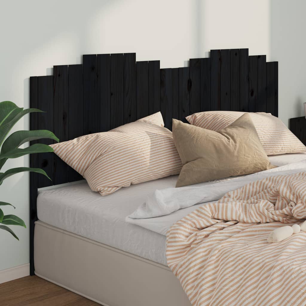 vidaXL Uzglavlje za krevet crno 206 x 4 x 110 cm od masivne borovine