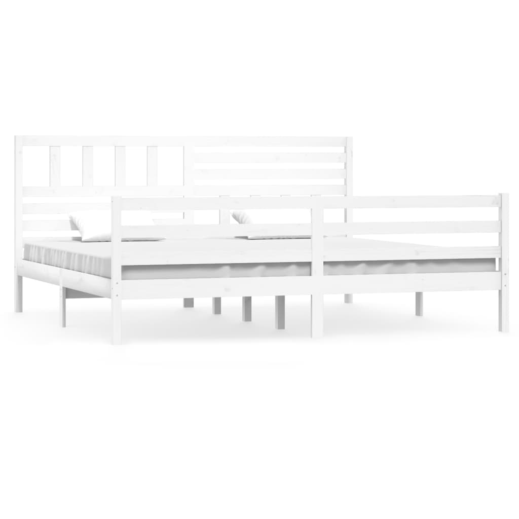 vidaXL Okvir za krevet bijeli 180x200 cm bračni od masivnog drva