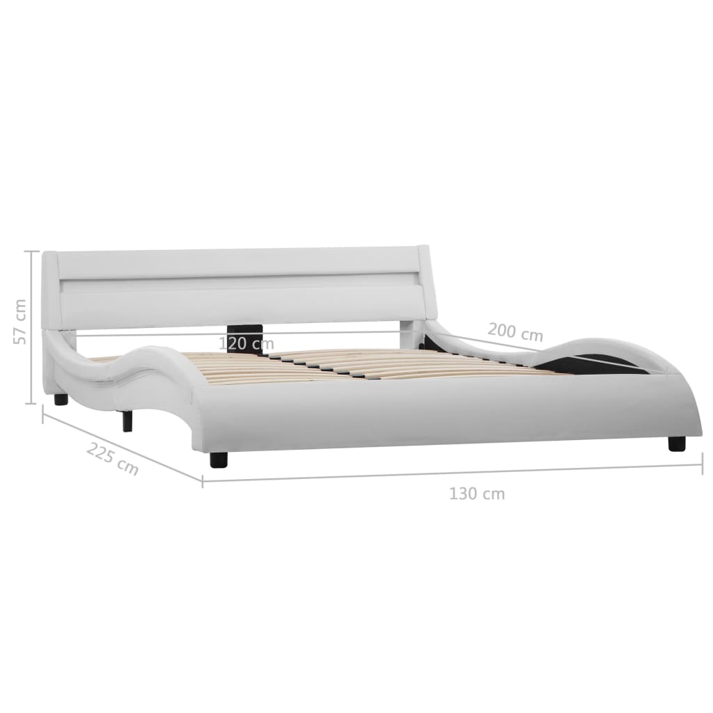 vidaXL Okvir za krevet od umjetne kože LED bijeli 120 x 200 cm