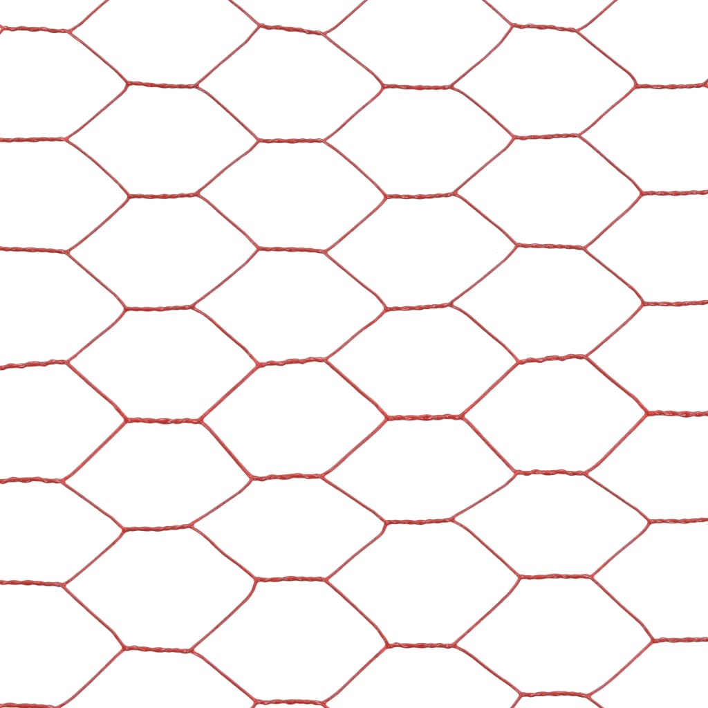 vidaXL Žičana mreža od čelika s PVC oblogom za kokoši 25 x 1,5 m crvena