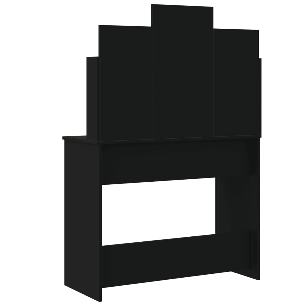 vidaXL Toaletni stolić s LED svjetlima crni 96 x 40 x 142 cm