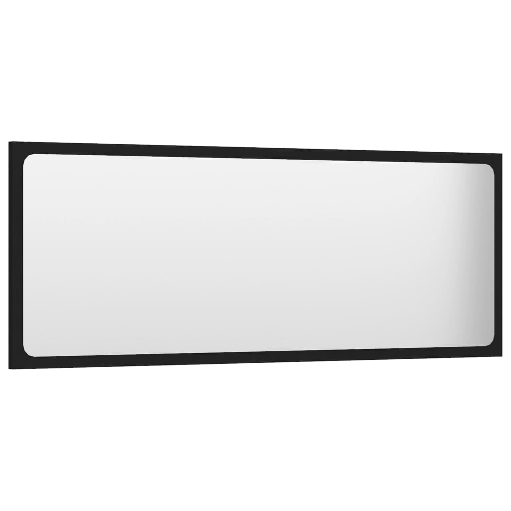vidaXL Kupaonsko ogledalo crno 100 x 1,5 x 37 cm konstruirano drvo