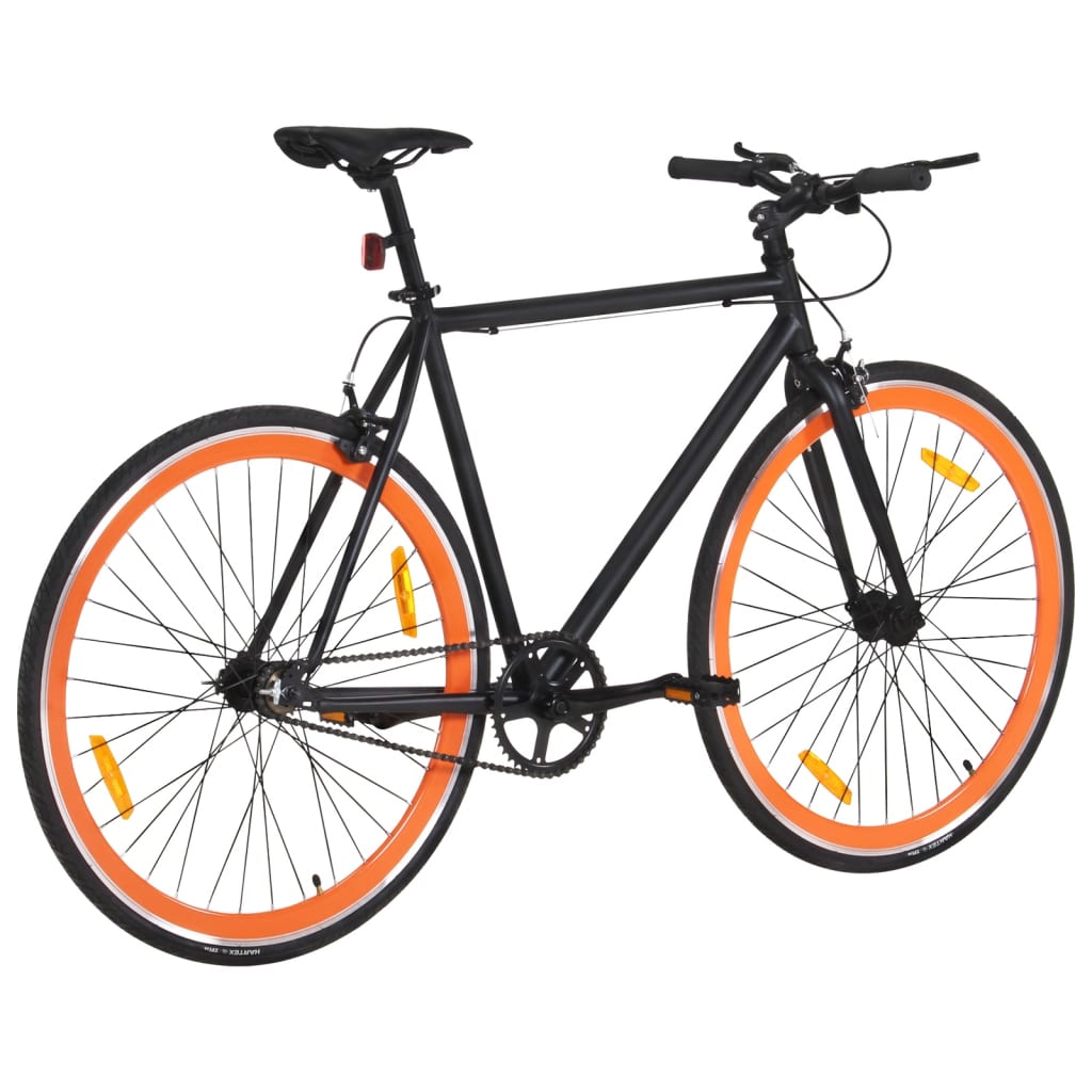 vidaXL Bicikl s fiksnim zupčanikom crno-narančasti 700c 51 cm
