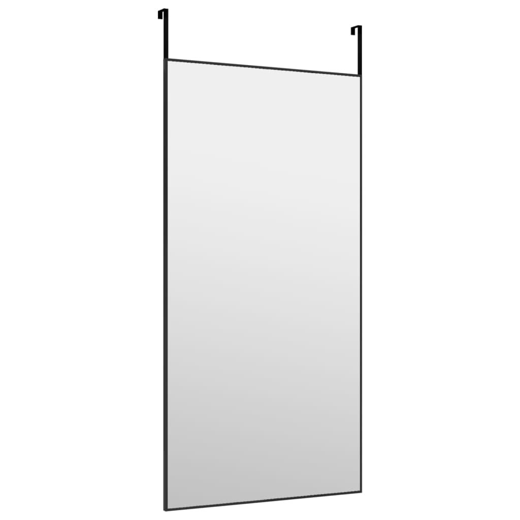 vidaXL Ogledalo za vrata crno 50 x 100 cm od stakla i aluminija
