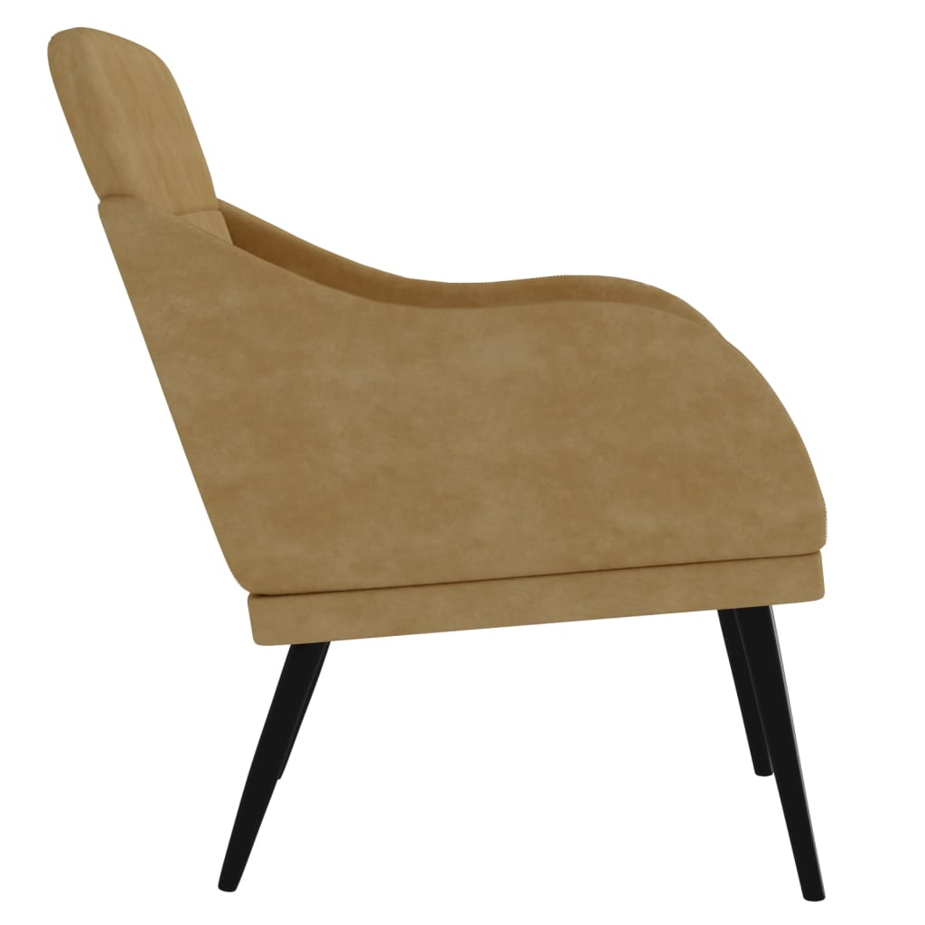 vidaXL Fotelja smeđa 63 x 76 x 80 cm baršunasta
