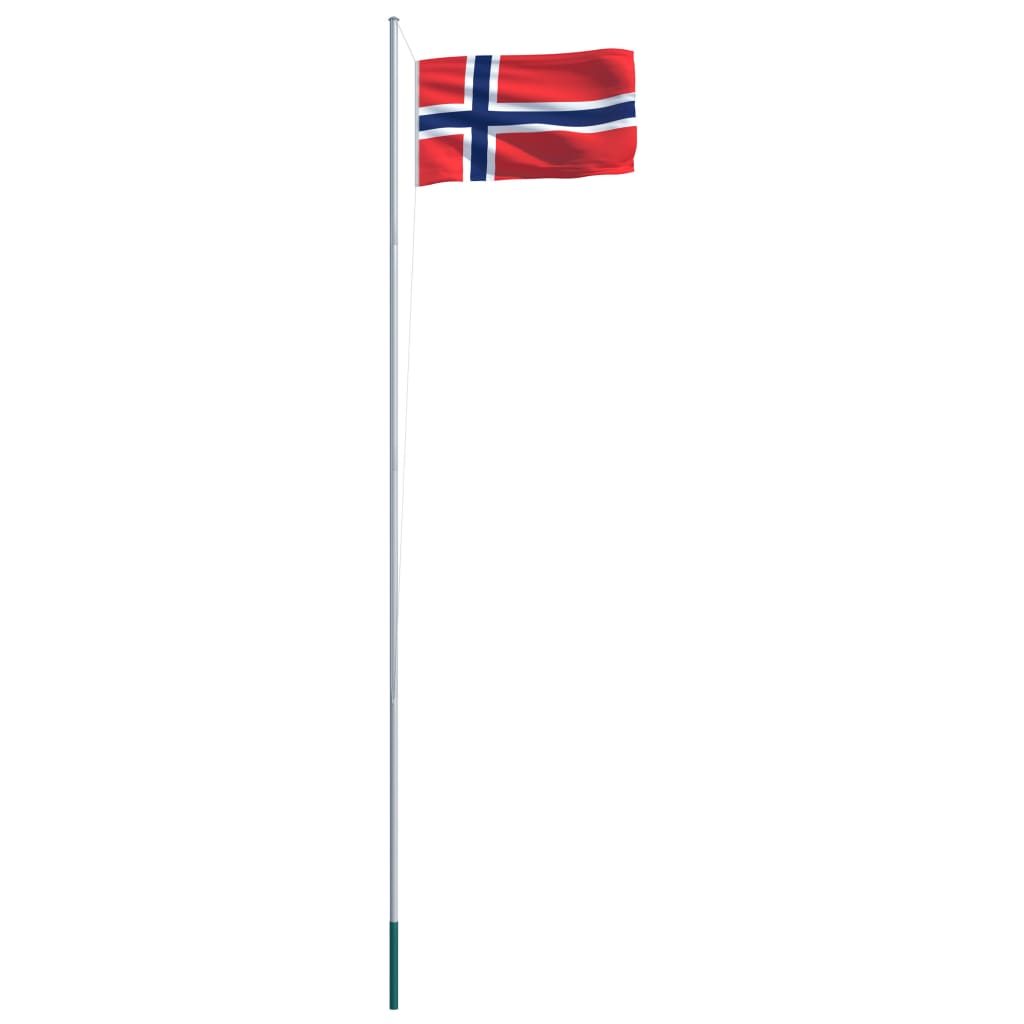 vidaXL Norveška zastava s aluminijskim stupom 6,2 m