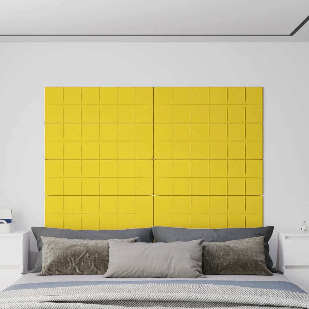 vidaXL Zidne ploče od tkanine 12 kom svjetložute 90x30 cm 3,24 m²