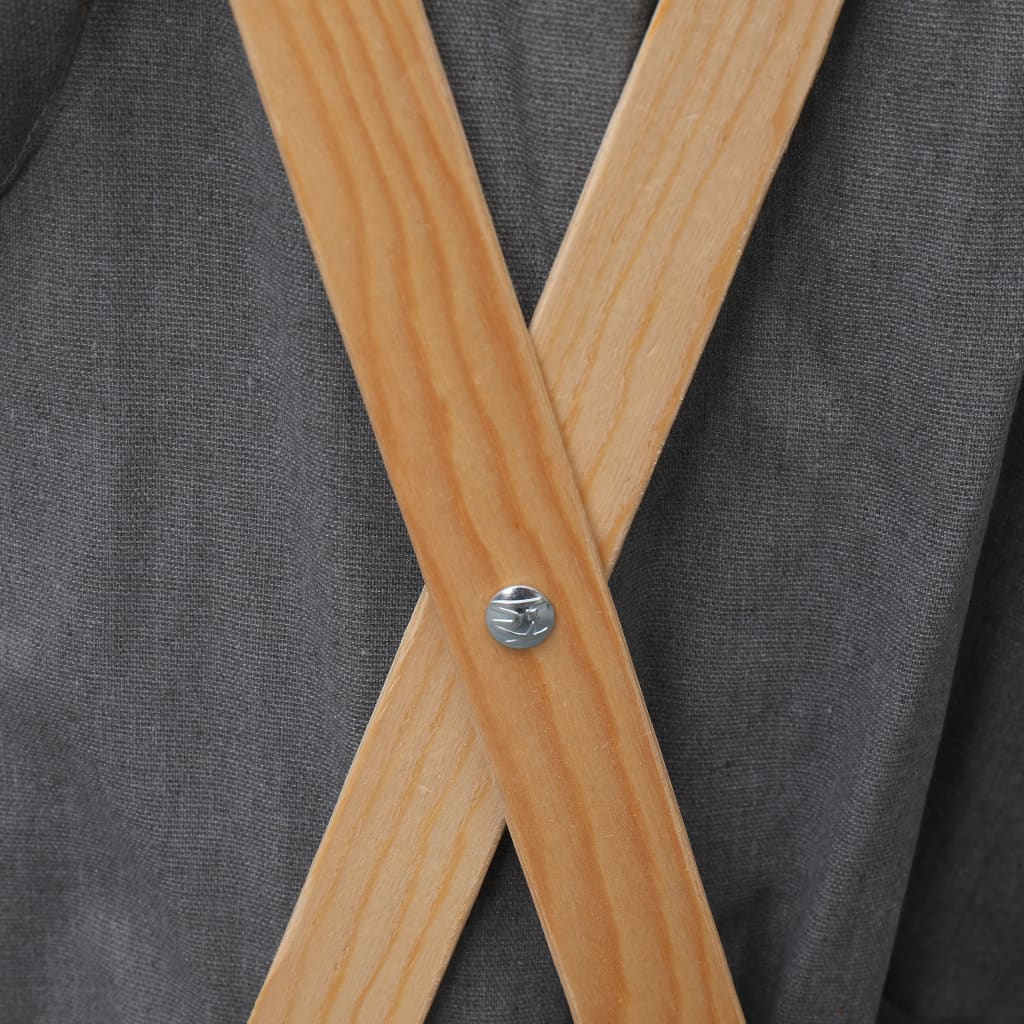 vidaXL Sklopiva košara za rublje od drva i tkanine siva