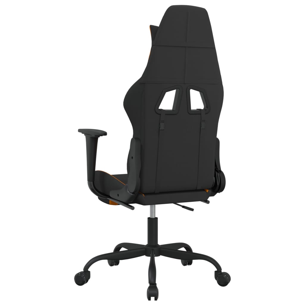 vidaXL Masažna igraća stolica od tkanine s osloncem crno-narančasta
