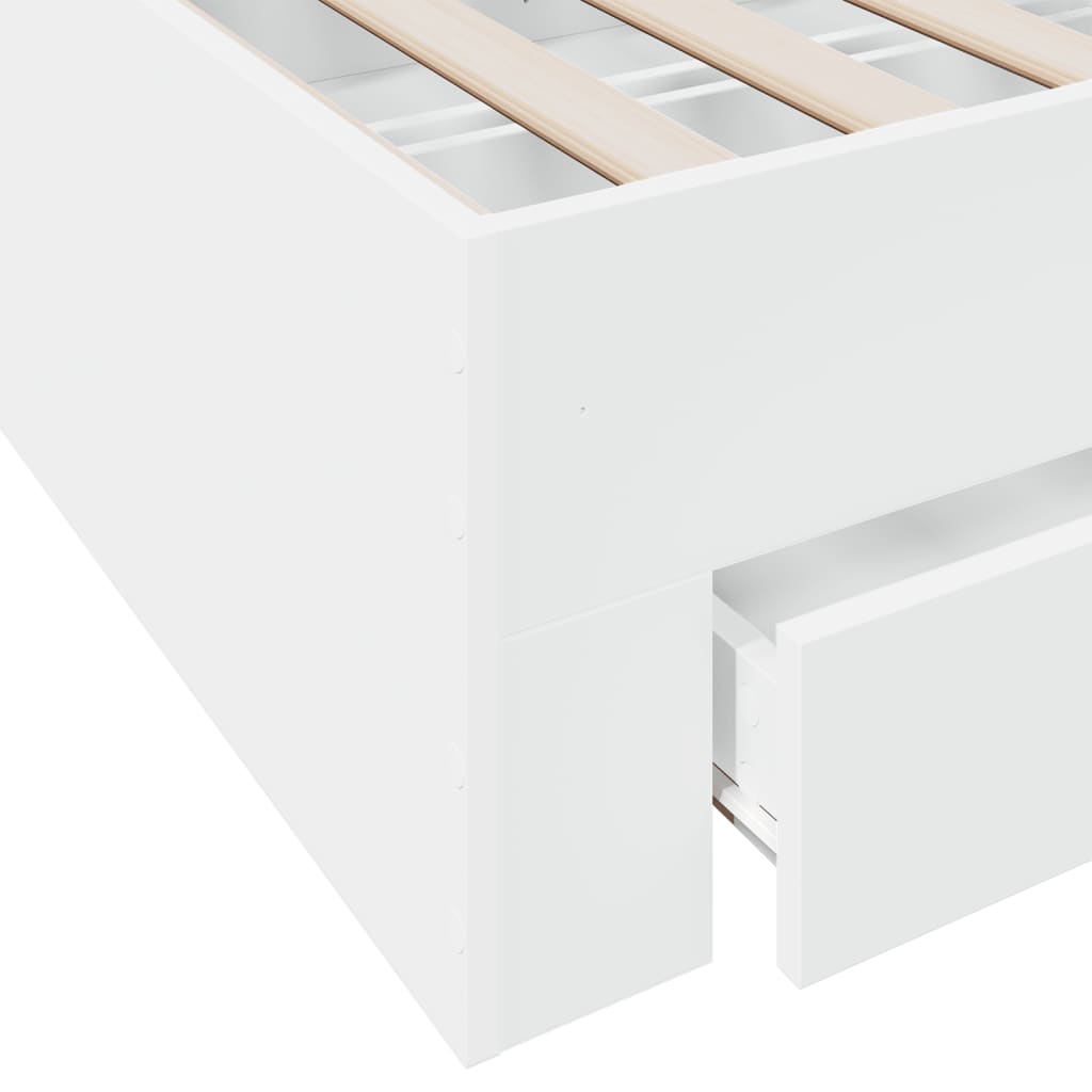 vidaXL Okvir kreveta s ladicama bijeli 140 x 190 cm konstruirano drvo
