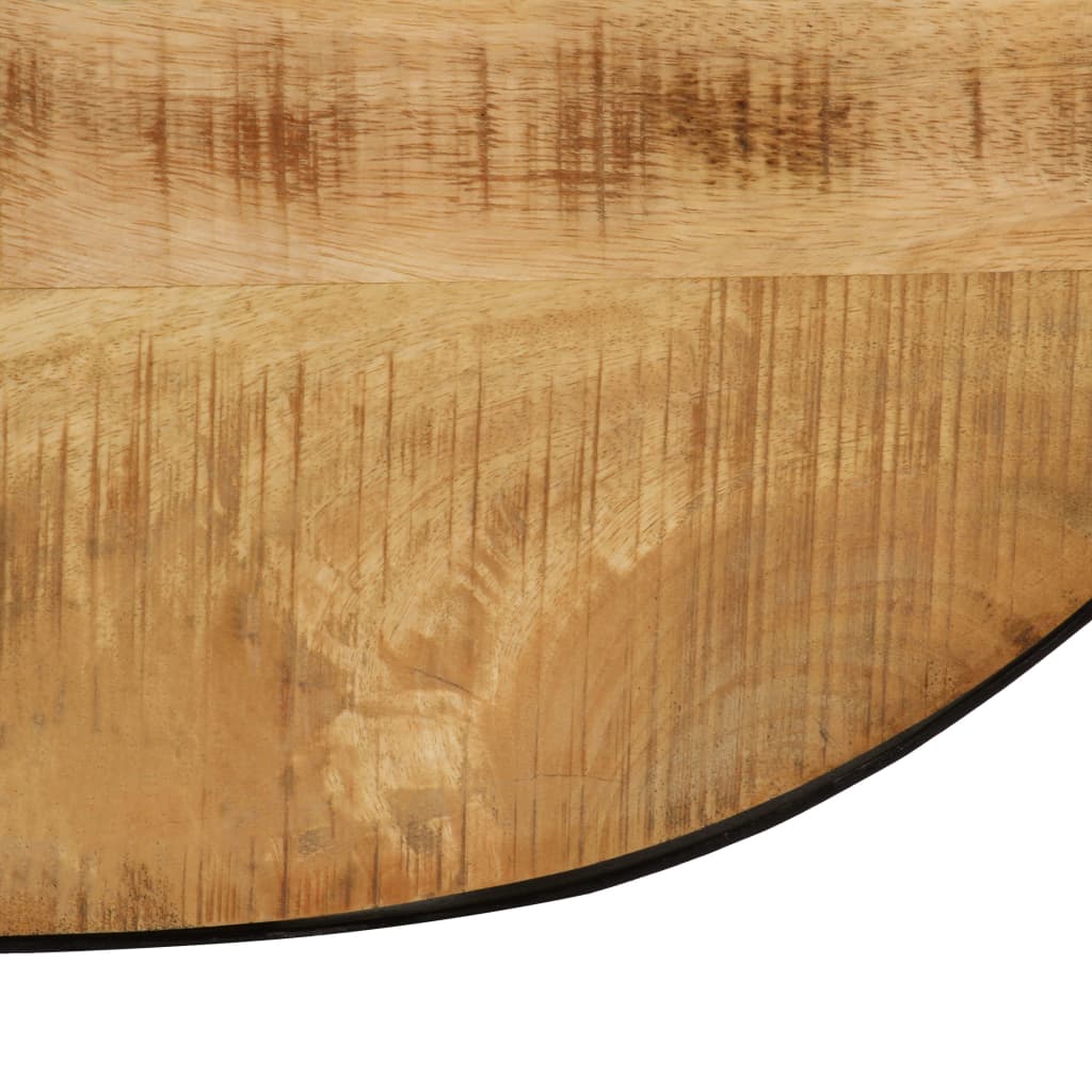 vidaXL Stolić za kavu od grubog drva manga i čelika ovalni 100 cm