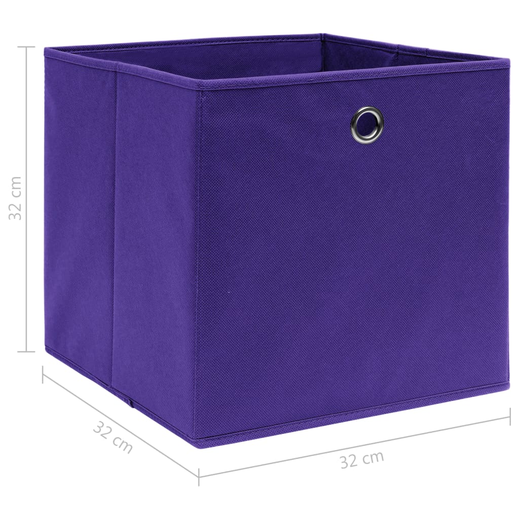 vidaXL Kutije za pohranu 4 kom ljubičaste 32 x 32 x 32 cm od tkanine