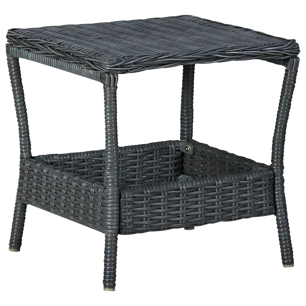 vidaXL Vrtni stol tamnosivi 45 x 45 x 46,5 cm od poliratana