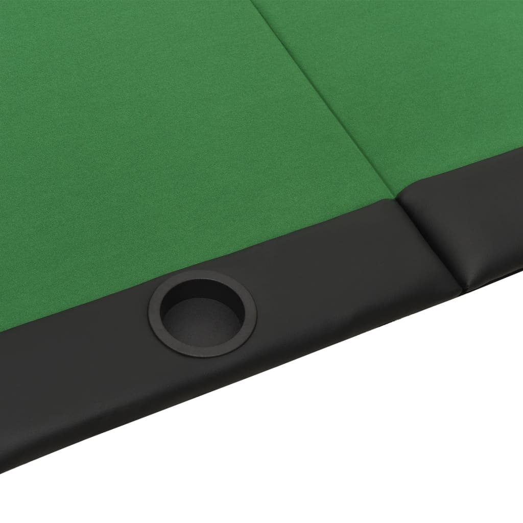 vidaXL Sklopiva stolna ploča za poker za 10 igrača zelena 208x106x3 cm
