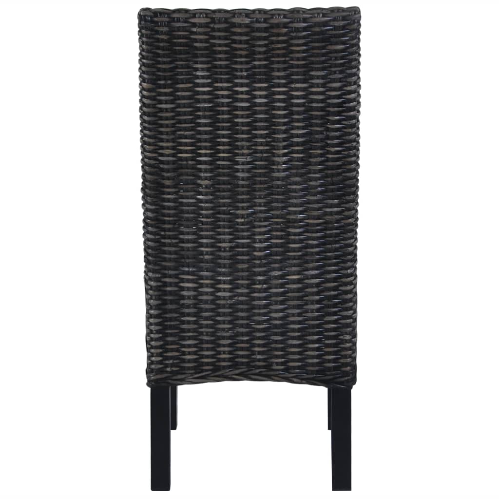 vidaXL Blagovaonske stolice od kubu ratana i drva manga 4 kom crne