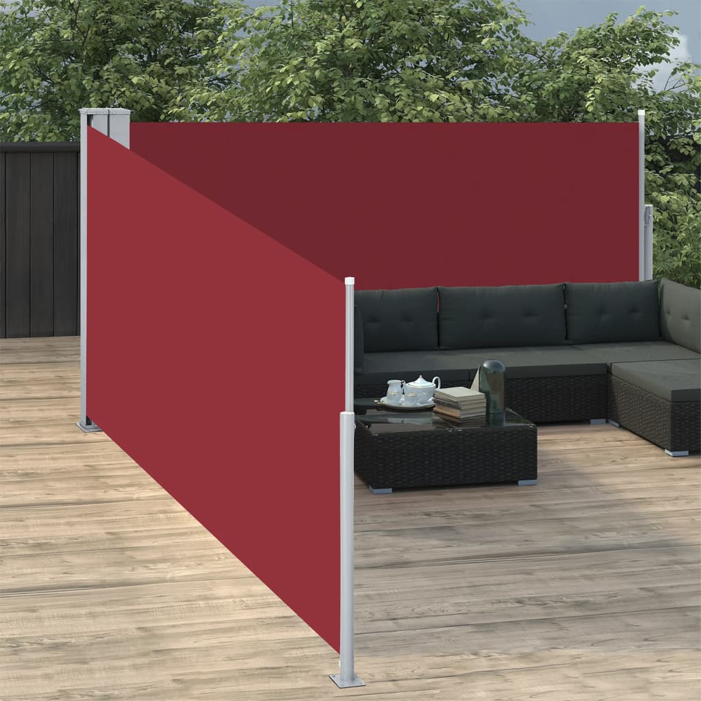 vidaXL Uvlačiva bočna tenda 120 x 1000 cm crvena