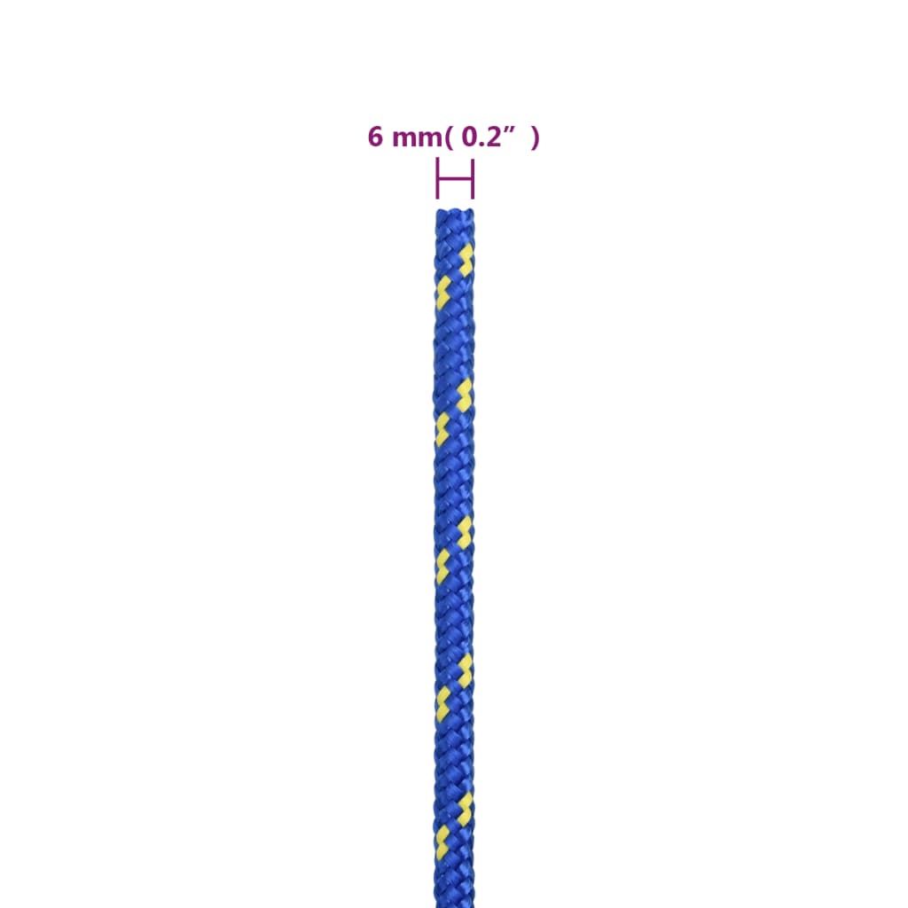 vidaXL Brodski konop plavi 6 mm 25 m od polipropilena