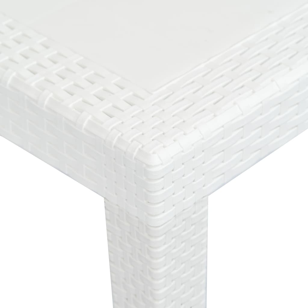vidaXL Vrtni stol bijeli 220 x 90 x 72 cm plastika s izgledom ratana