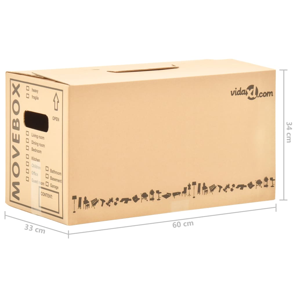 vidaXL Kutije za selidbu kartonske XXL 40 kom 60 x 33 x 34 cm