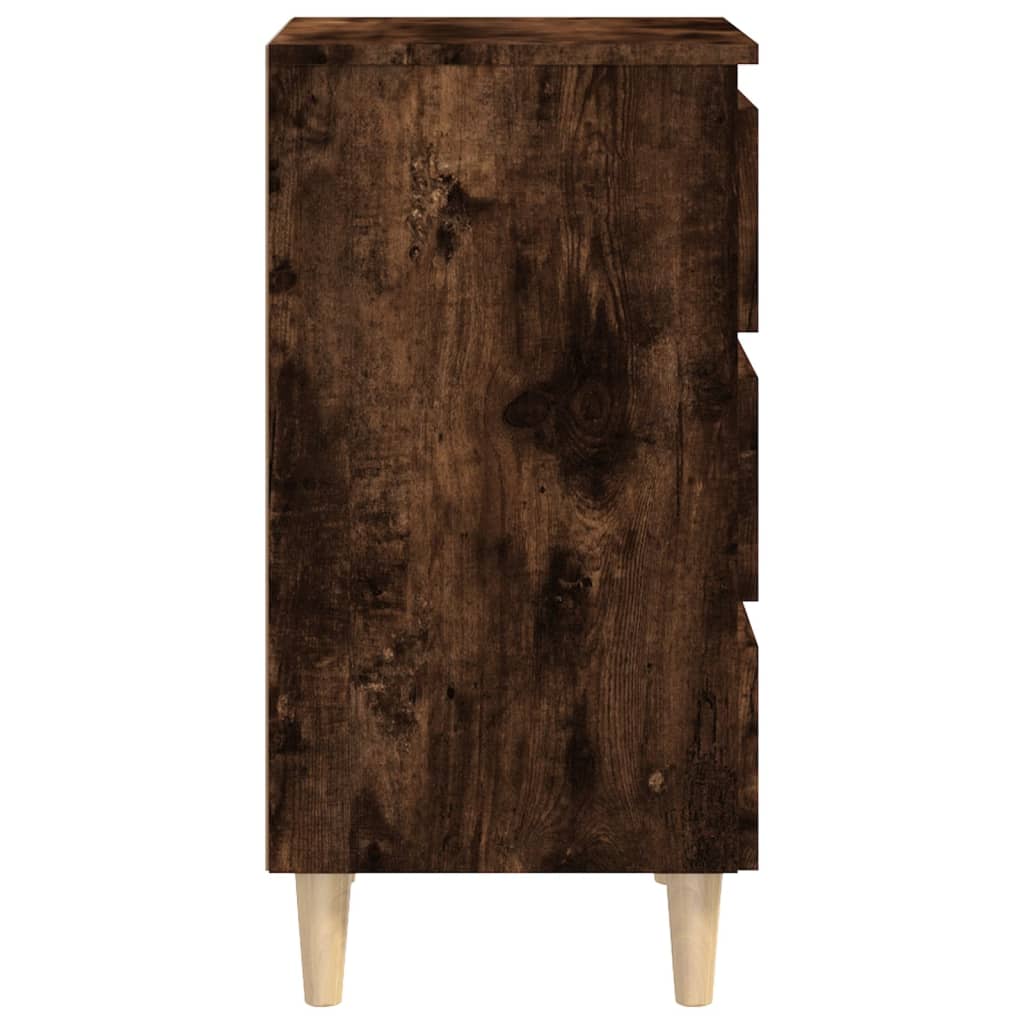 vidaXL Noćni ormarić s drvenim nogama dimljeni hrast 40 x 35 x 69 cm