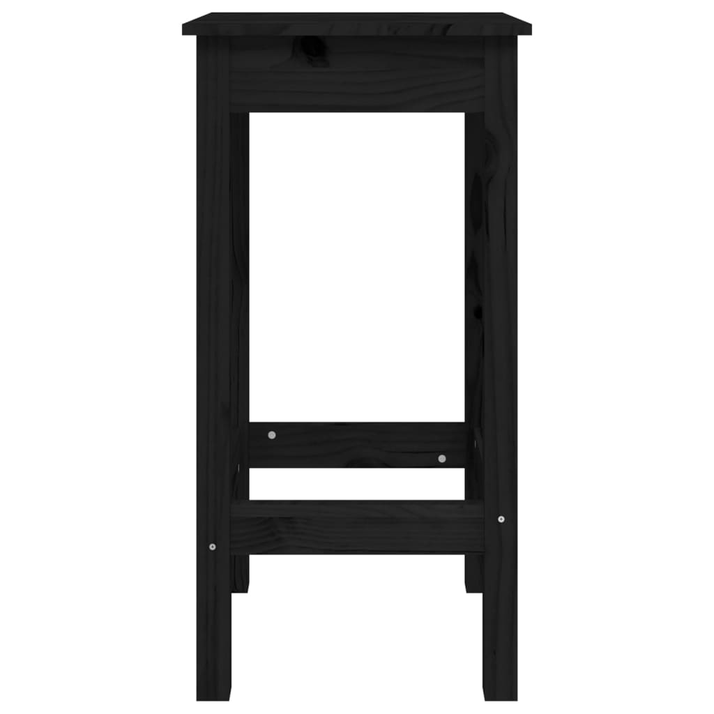 vidaXL Barske stolice 2 kom crne 40 x 40 x 78 cm od masivne borovine