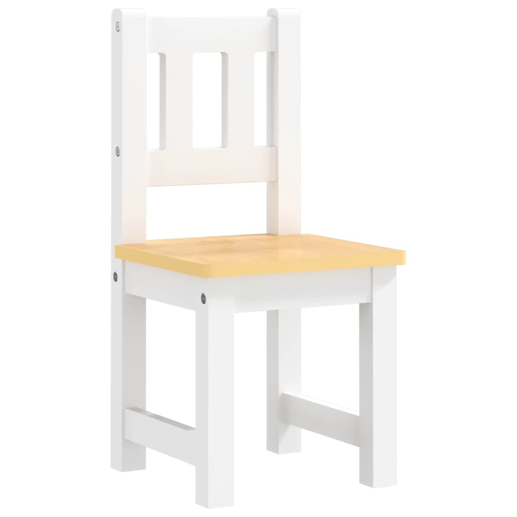 vidaXL 4-dijelni set dječjeg stola i stolica bijeli i bež MDF