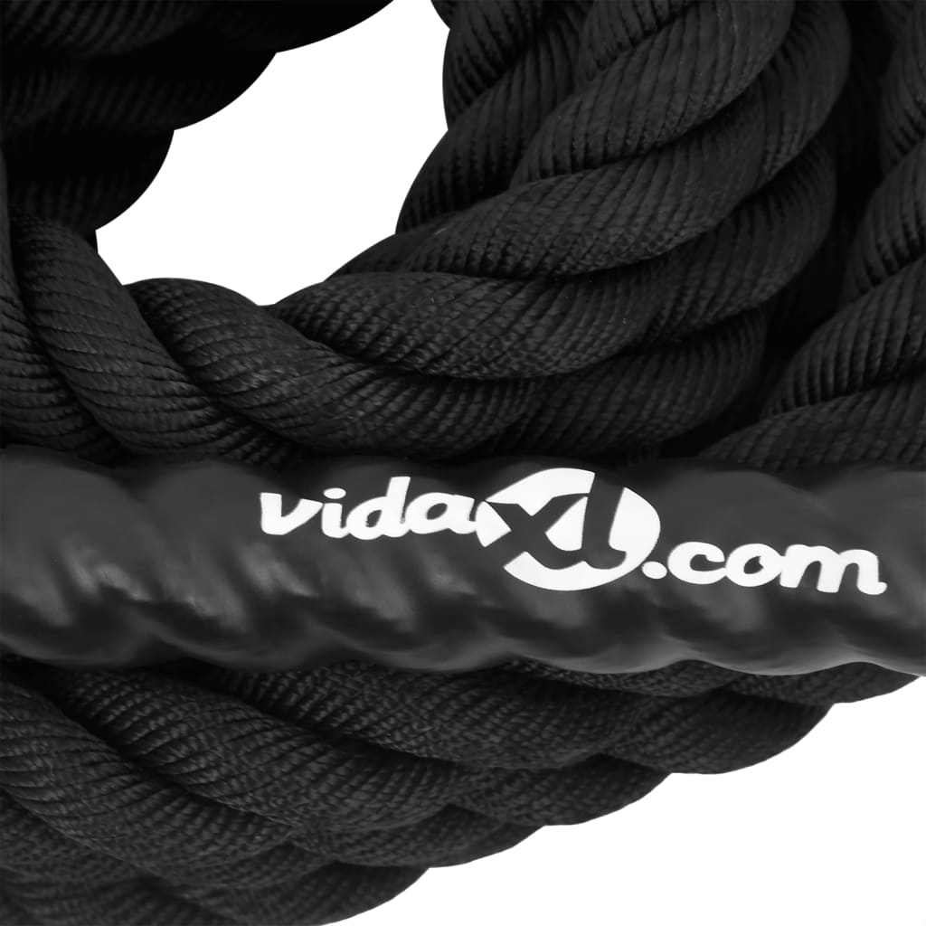 vidaXL Uže za trening crno 9 m 6,8 kg poliestersko