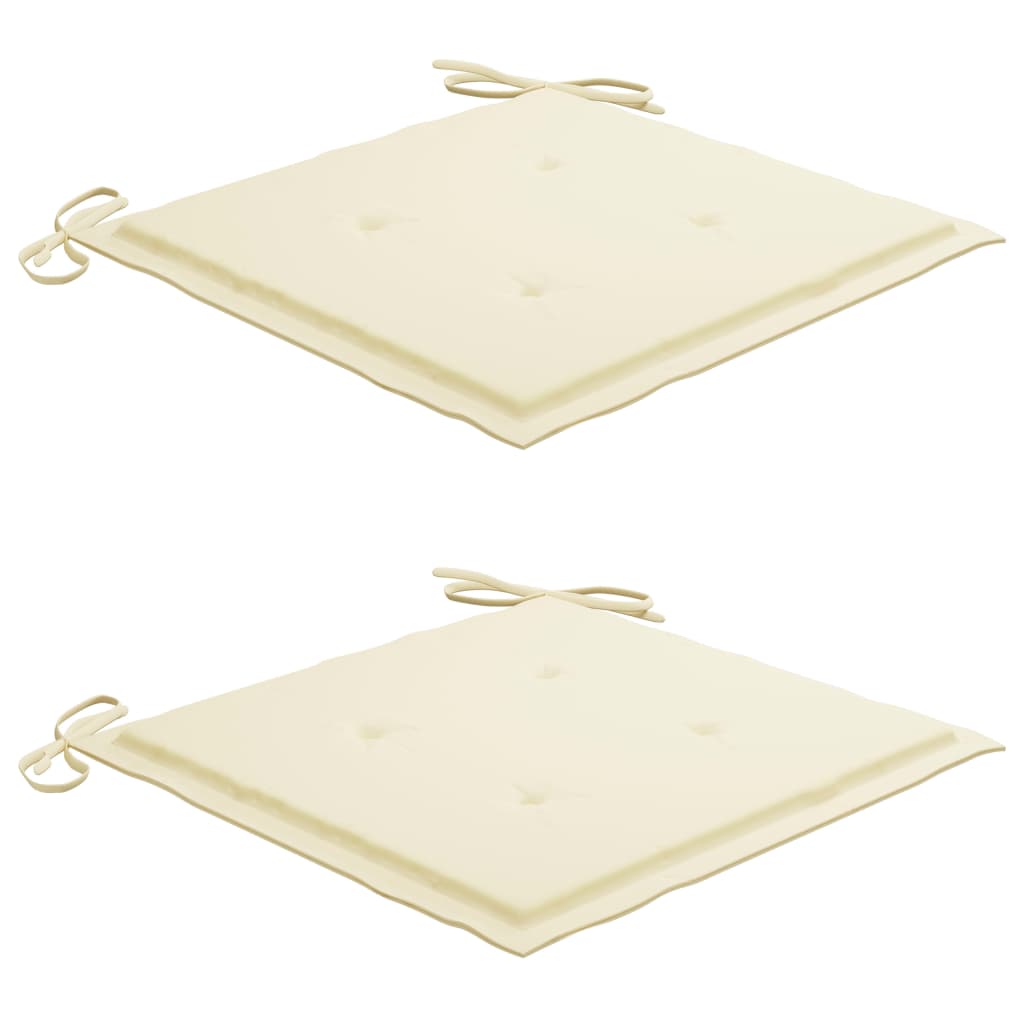 vidaXL 3-dijelni bistro set s krem jastucima od masivne tikovine