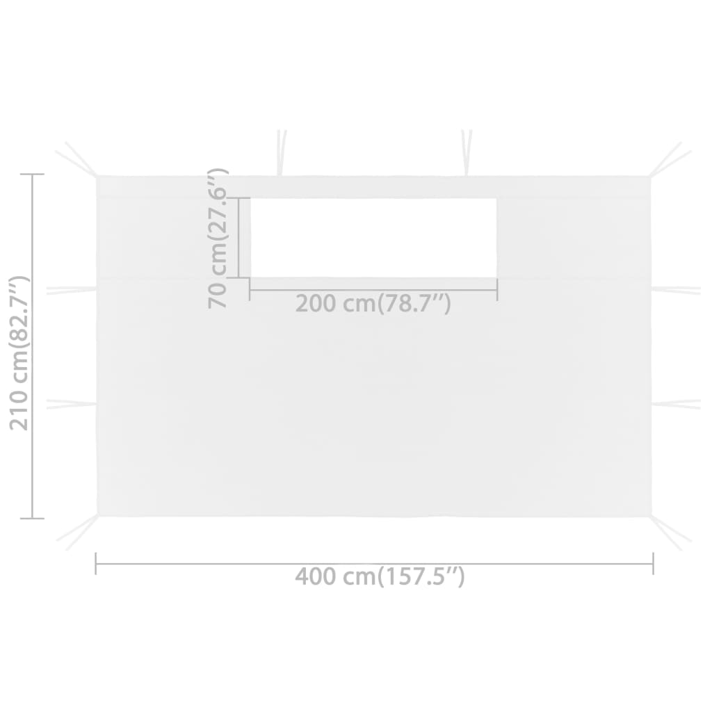 vidaXL Bočni zidovi za sjenicu 2 kom 4 x 2,1 m bijeli 70 g/m²