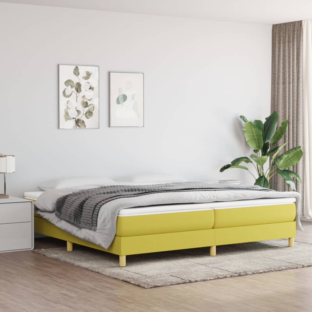 vidaXL Okvir za krevet s oprugama zeleni 200x200 cm od tkanine