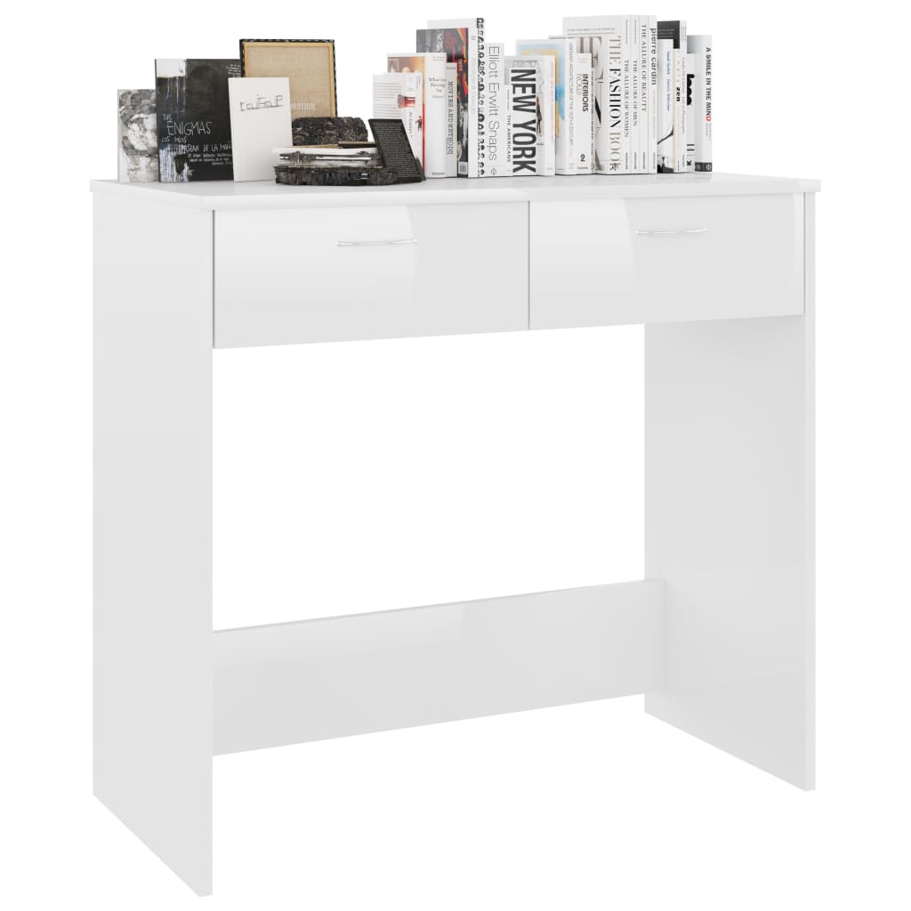 vidaXL Radni stol visoki sjaj bijeli 80 x 40 x 75 cm od iverice