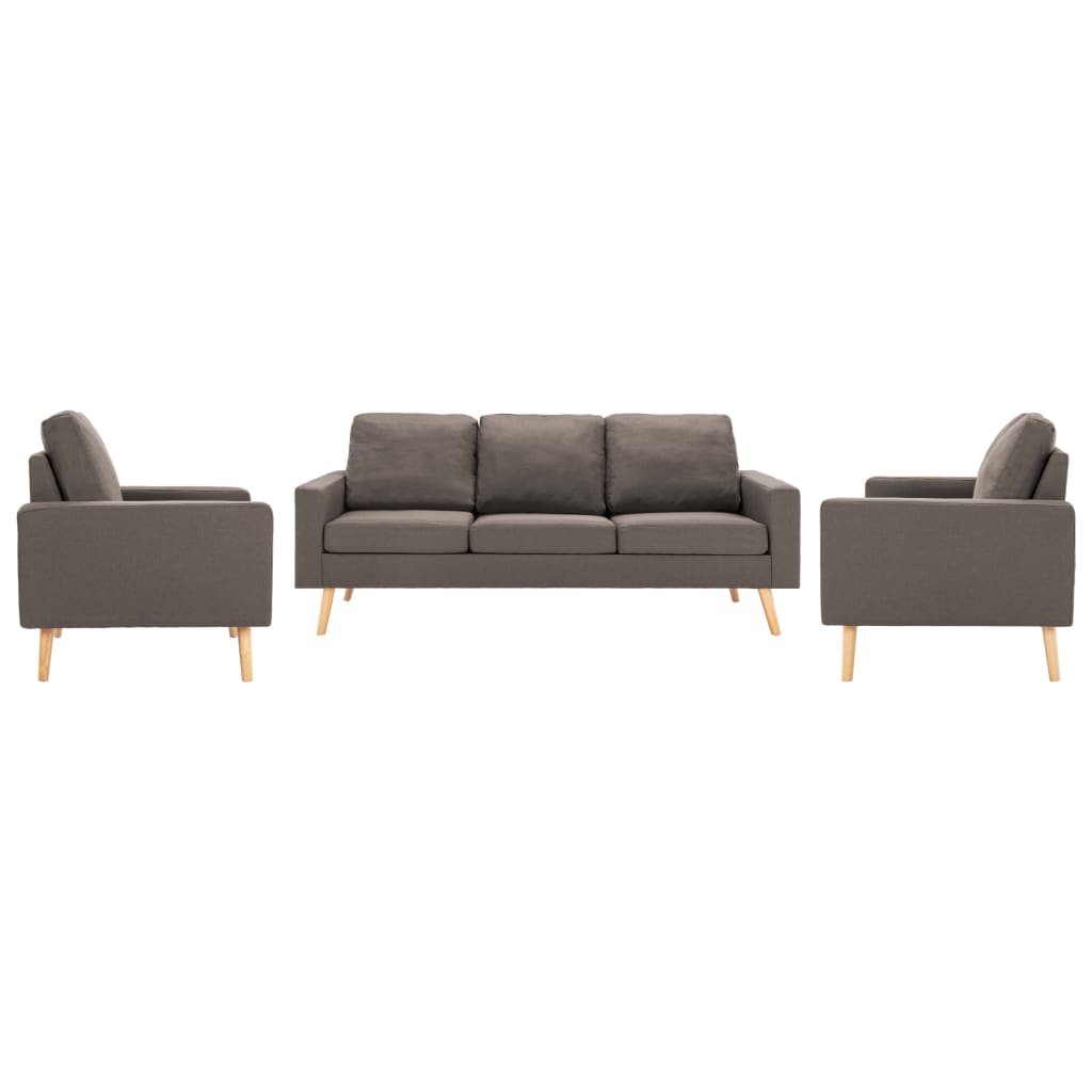 vidaXL 3-dijelni set sofa od tkanine smeđe-sivi