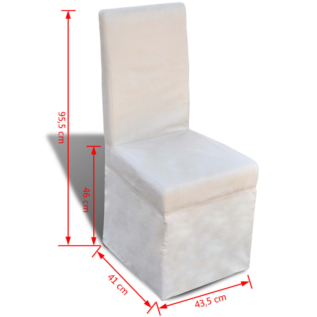 vidaXL Blagovaonske stolice od tkanine 4 kom krem bijele