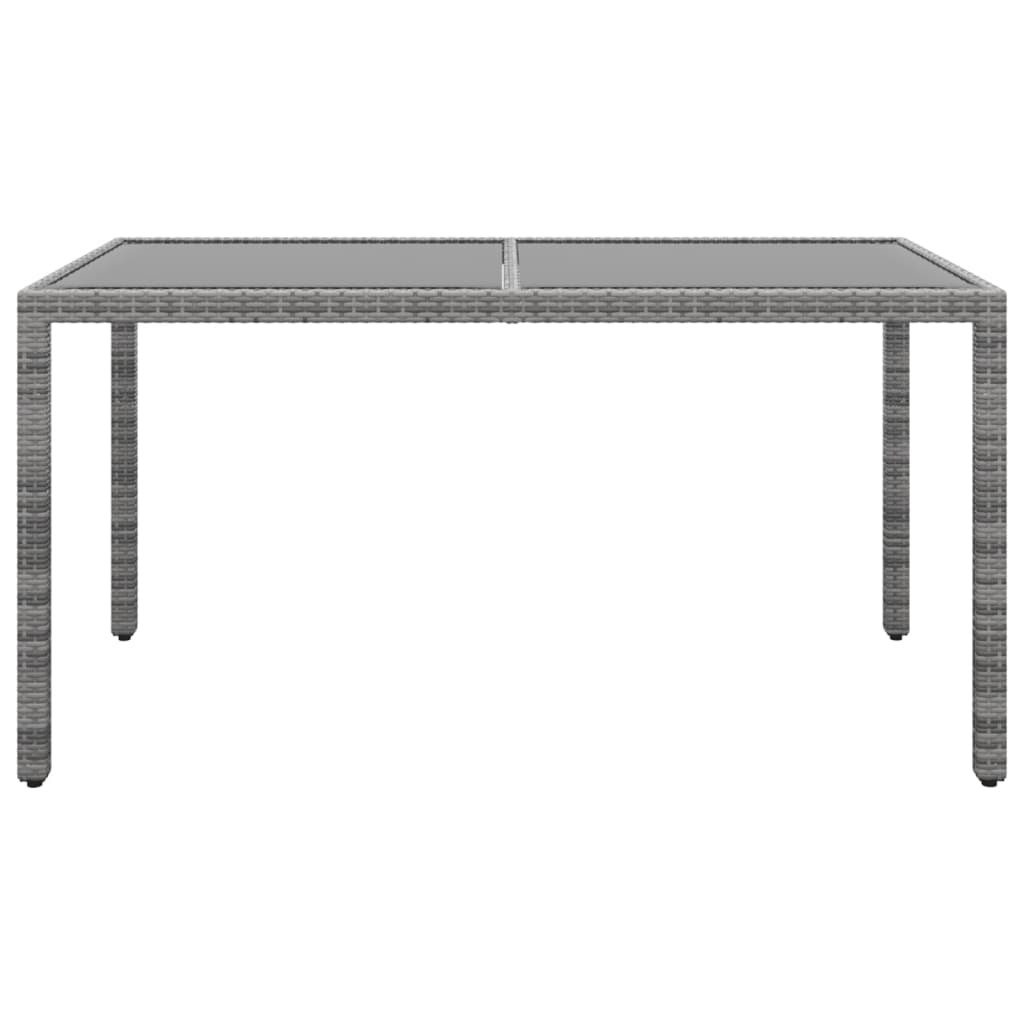 vidaXL Vrtni stol 150x90x75 cm od kaljenog stakla i poliratana sivi
