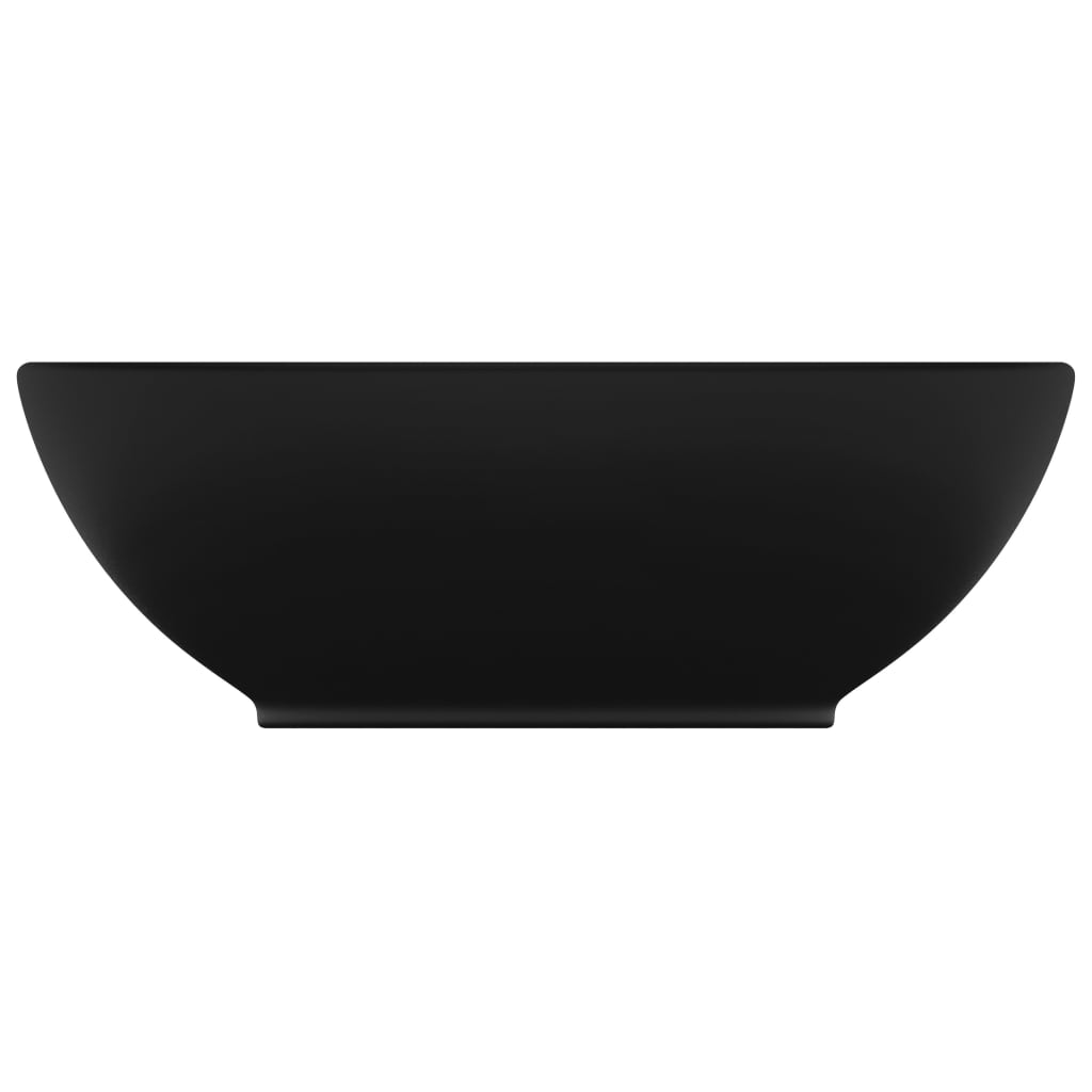 vidaXL Luksuzni ovalni umivaonik mat crni 40 x 33 cm keramički