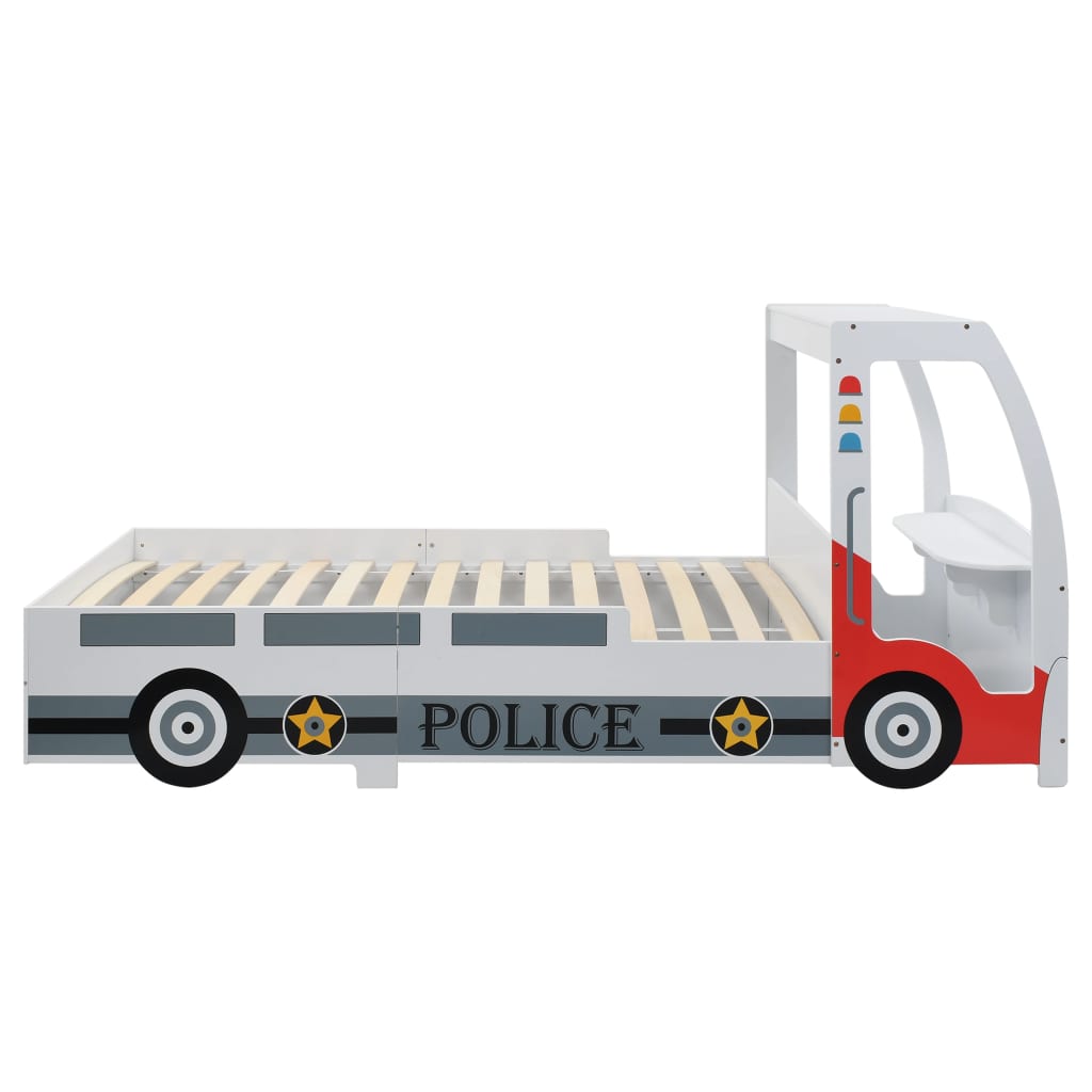 vidaXL Dječji krevet u obliku policijskog auta sa stolom 90 x 200 cm