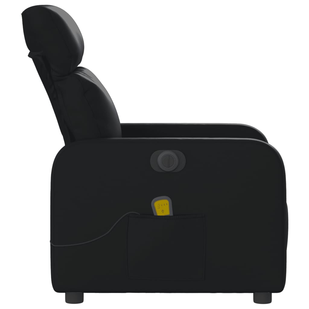 vidaXL Električni masažni naslonjač od umjetne kože crni