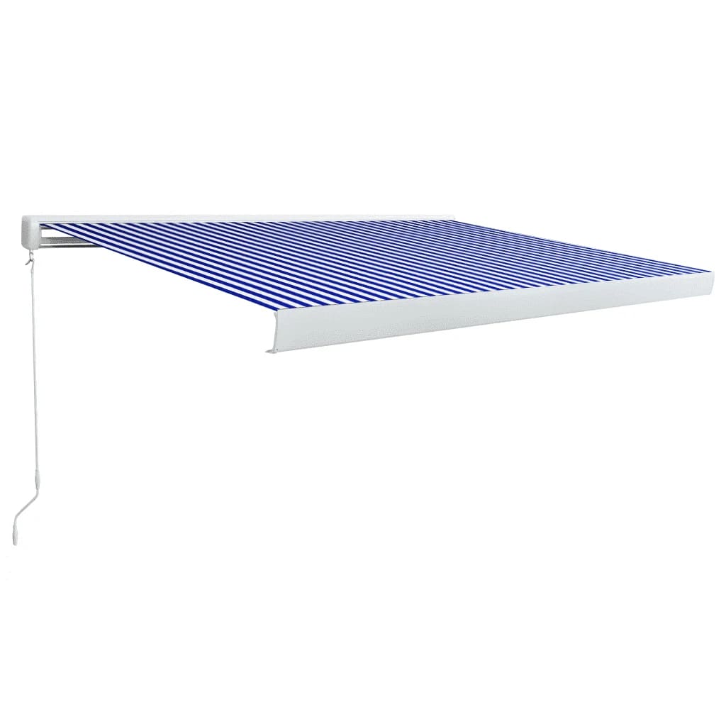 vidaXL Kazetna tenda na ručno uvlačenje 350 x 250 cm plavo-bijela